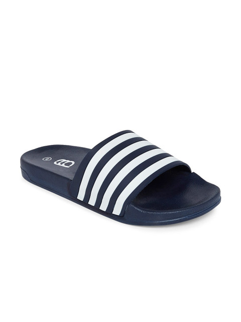 

Ajile by Pantaloons Men Navy Blue & White Striped Sliders
