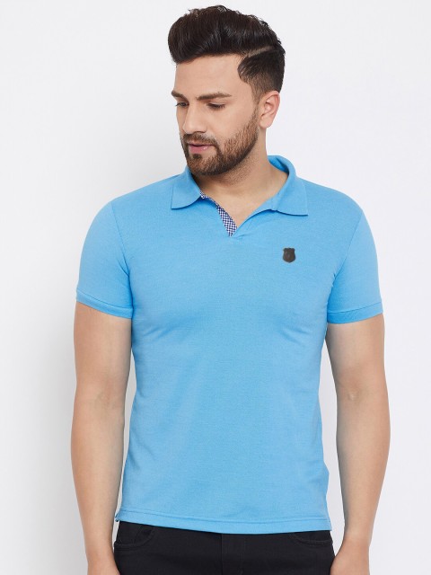 

HARBORNBAY Men Blue Polo Collar T-shirt