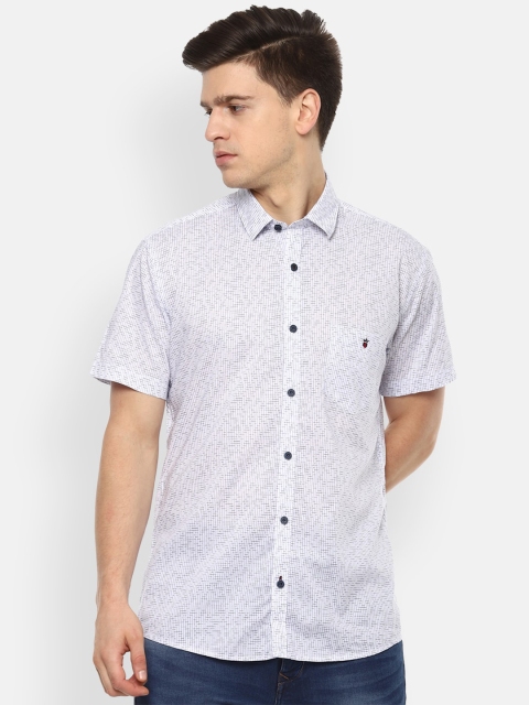 

Louis Philippe Sport Men Blue & White Slim Fit Printed Casual Shirt