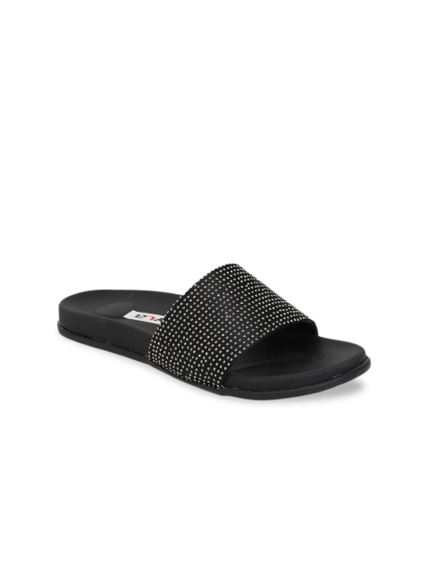 

Zyla Women Black Embellished Open Toe Flats