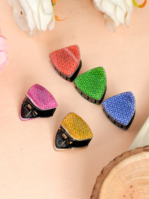 

Silvermerc Designs Women Set of 5 Multicoloured Claw Clip, Multi