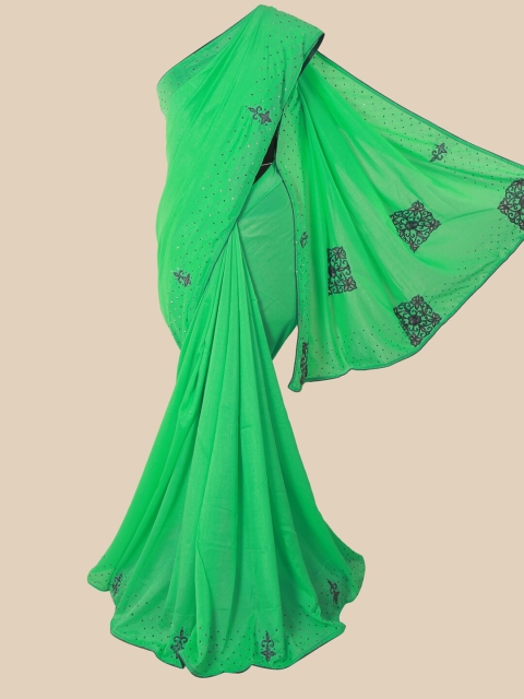 

Pothys Green & Black Embellished Art Silk Saree
