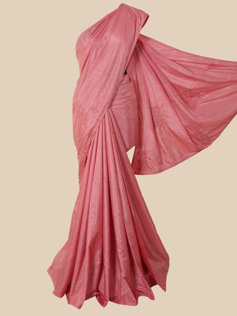 

Pothys Pink Embellished Beads and Stones Art Silk Saree