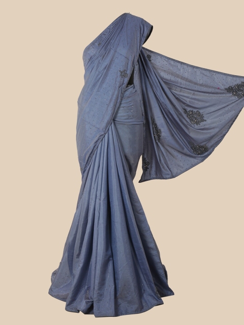 

Pothys Grey & Black Embellished Art Silk Saree