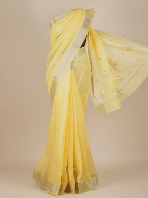 

Pothys Yellow Floral Pure Cotton Saree