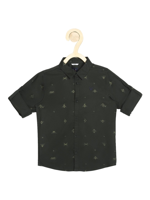 

Allen Solly Junior Boys Olive Slim Fit Printed Casual Shirt