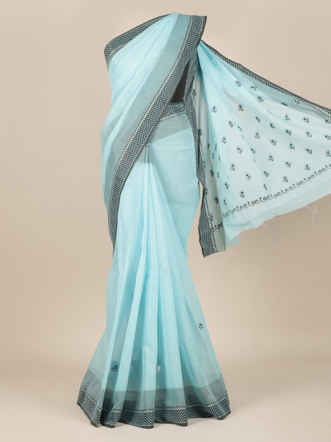 

Pothys Blue & Grey Pure Cotton Saree