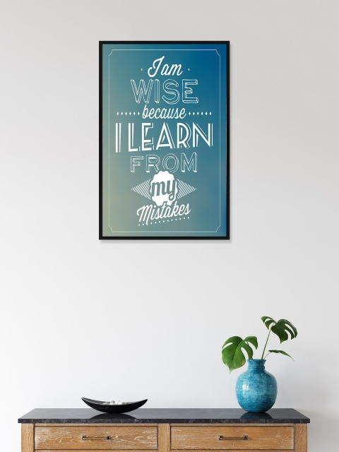 

nest ART Blue & White Paper Plane Print Quotes Synthetic Framed Wall Art