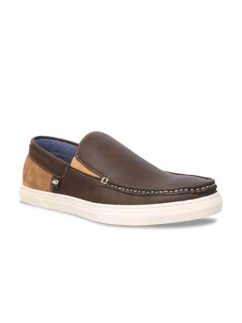 

ID Men Grey Colourblocked Leather Loafers