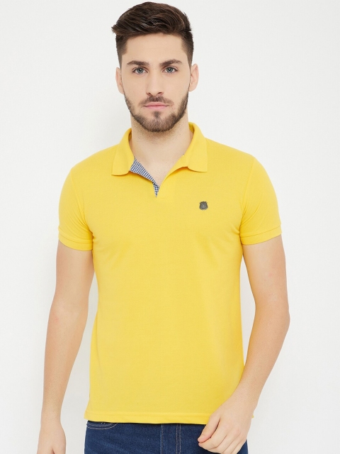 

HARBORNBAY Men Yellow Polo Collar T-shirt