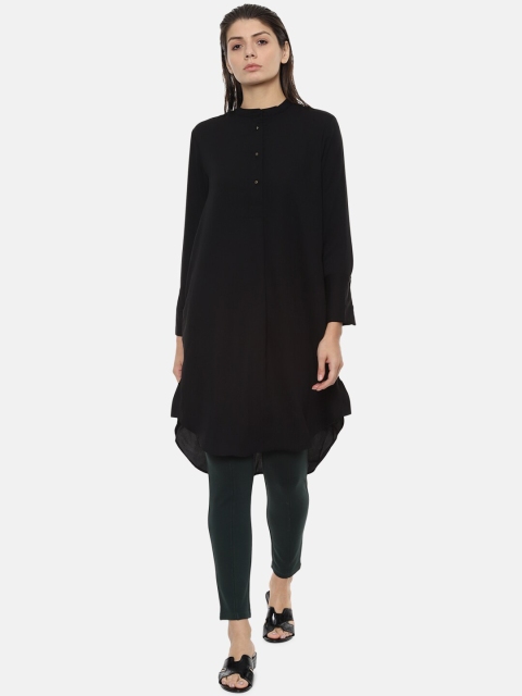 

Van Heusen Woman Black Mandarin Collar Tunic