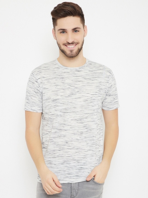 

HARBORNBAY Men Off White & Grey T-shirt