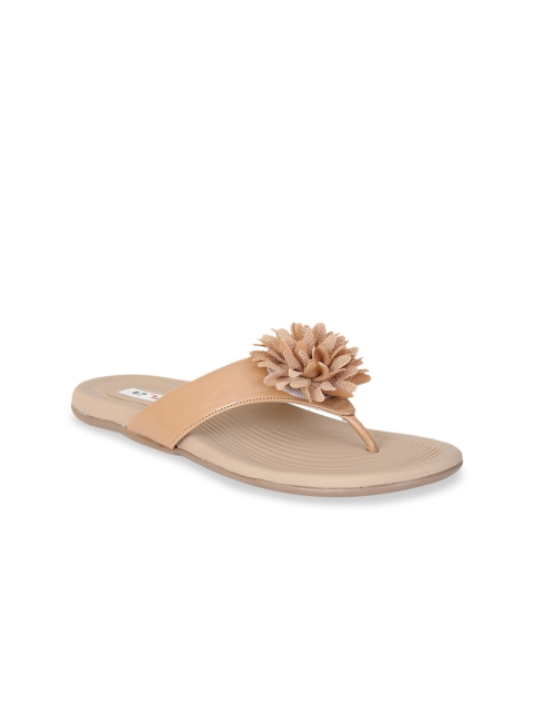 

Zyla Women Beige Embellished Open Toe Flats