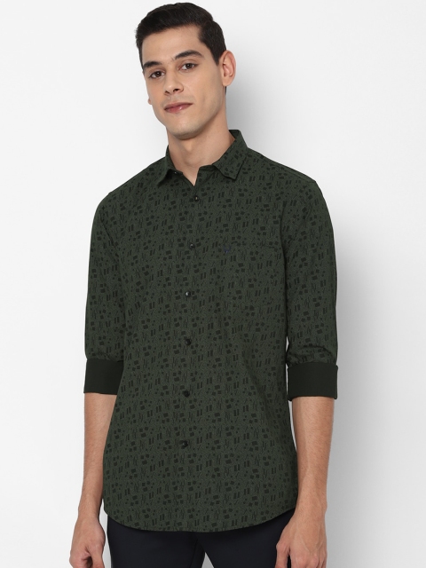 

Allen Solly Men Olive Abstract Printed Slim Fit Cotton Casual Shirt