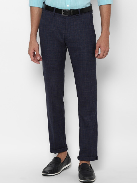 

Allen Solly Men Navy Blue Slim Fit Regular Trousers
