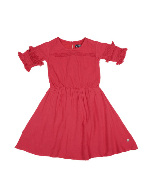 

Allen Solly Junior Girls Red Solid Casual Frock