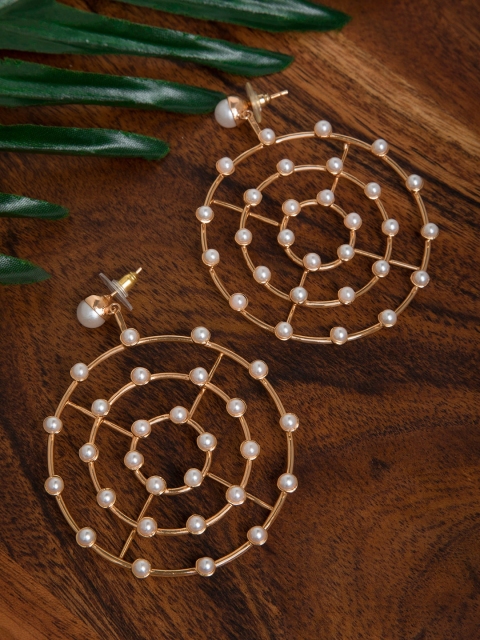 

INDYA Gold-Plated Circular Drop Earrings