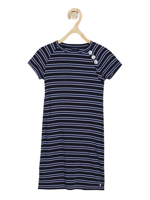 

Allen Solly Navy Blue Striped T-shirt Dress