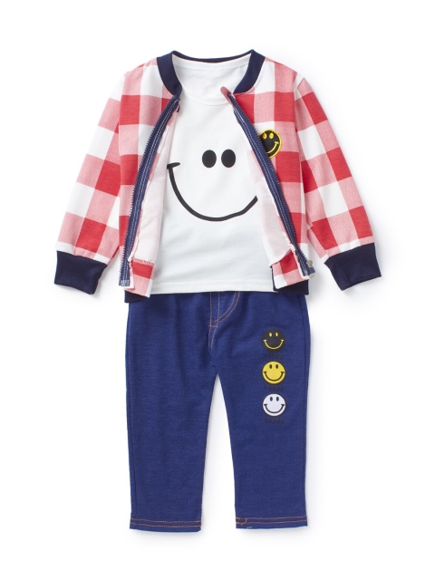 

Like A Boss Boys White & Blue Printed T-shirt with Trousers & Jacket