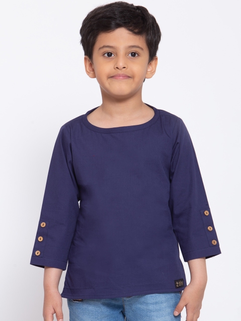 

Zotw Kids Navy Blue Solid Indigo Kurta