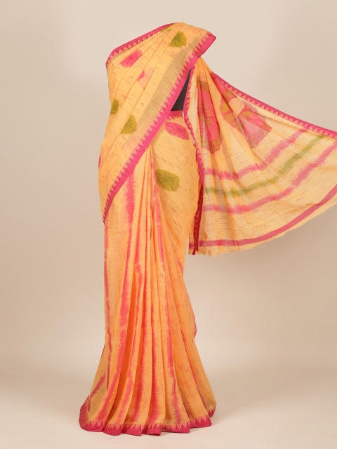 

Pothys Orange & Pink Linen Blend Saree