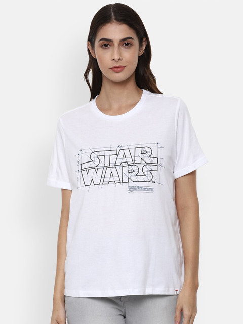 

Van Heusen Woman Women White Typography Printed T-shirt