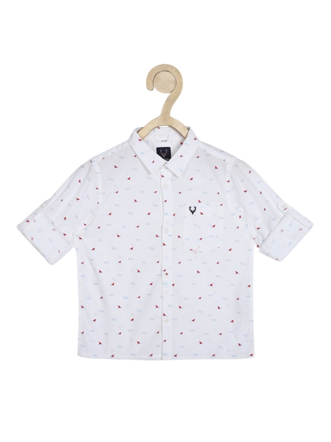

Allen Solly Junior Boys White Slim Fit Printed Casual Shirt
