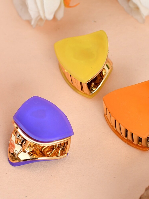 

Silvermerc Designs Women Gold & Purple Set of 3 Claw Clip
