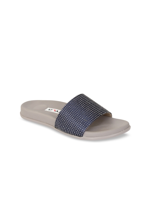 

Zyla Women Blue Embellished Open Toe Flats