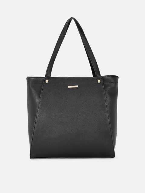 

Forever Glam by Pantaloons Black Leather Shopper Shoulder Bag