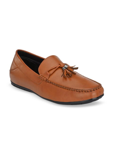 

Alberto Torresi Men Tan Tassel Leather Loafers
