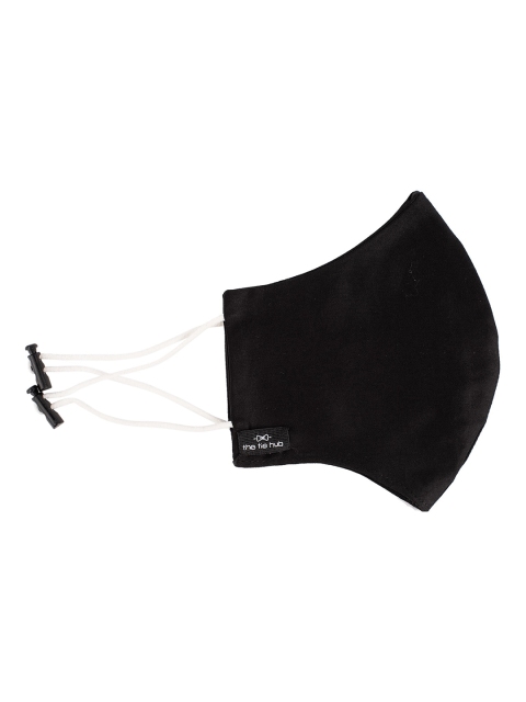 

The Tie Hub Unisex Black Solid 2-Ply Pure Cotton Reusable Cloth Mask