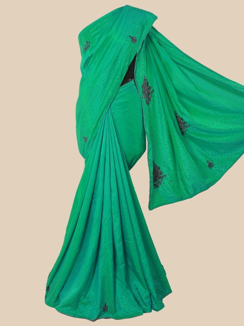 

Pothys Green & Black Embellished Art Silk Saree