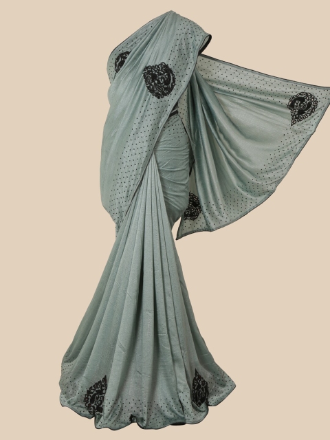 

Pothys Grey & Black Embellished Art Silk Saree
