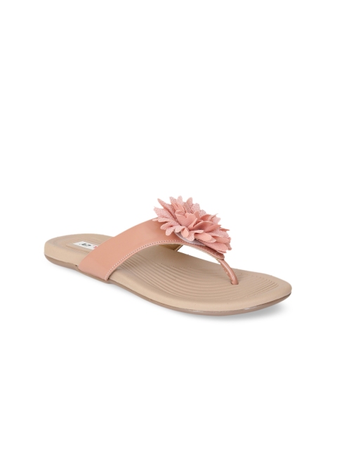 

Zyla Women Peach-coloured T-Strap Flats