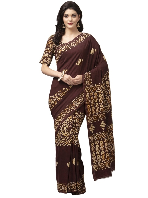 

KALINI Women Brown Printed Saree