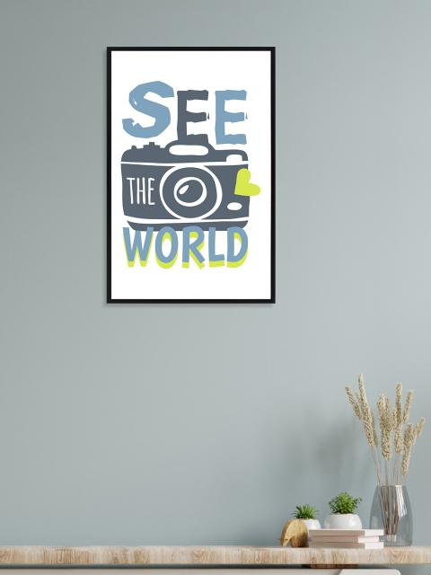 

nest ART Grey & White Paper Plane Print Quotes Synthetic Framed Wall Art