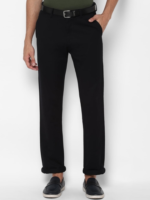 

Allen Solly Men Black Solid Cotton Chinos Trousers