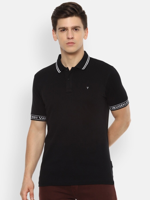 

Van Heusen Sport Men Black Polo Collar T-shirt
