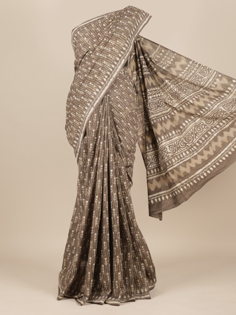 

Pothys Grey Ethnic Motifs Pure Cotton Saree