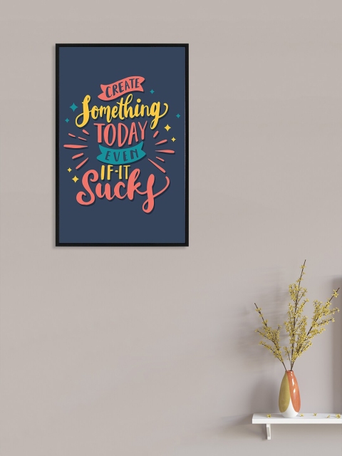 

nest ART Blue & Yellow Paper Plane Print Quotes Synthetic Framed Wall Art