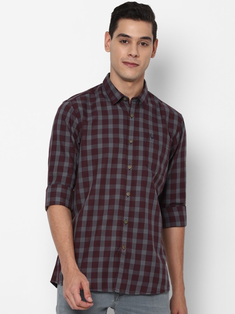 

Solly Jeans Co Men Grey Checked Cotton Casual Shirt
