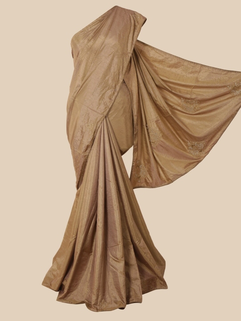 

Pothys Tan & Silver-Toned Tie and Dye Art Silk Saree