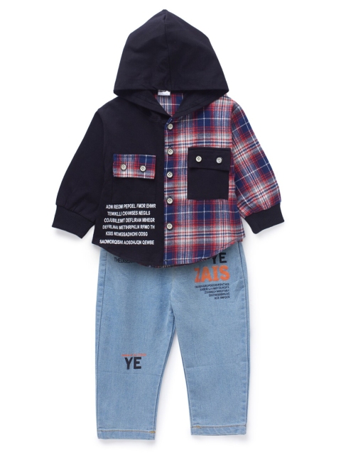 

Like A Boss Boys Red & Black Checked Shirt with Trousers