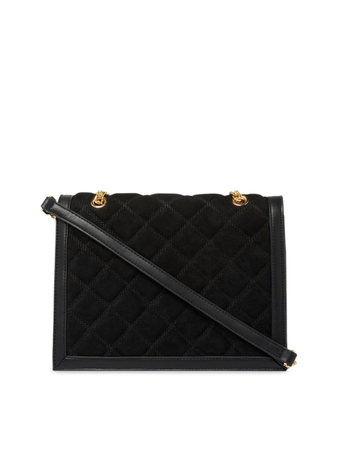 

Forever New Black Structured Shoulder Bag with Quilted