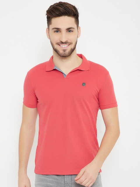 HARBORNBAY Men Coral Polo Collar T-shirt