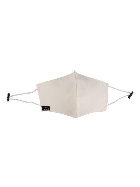 

The Tie Hub Unisex Cream Solid 2-Ply Reusable Cotton Cloth Face Mask