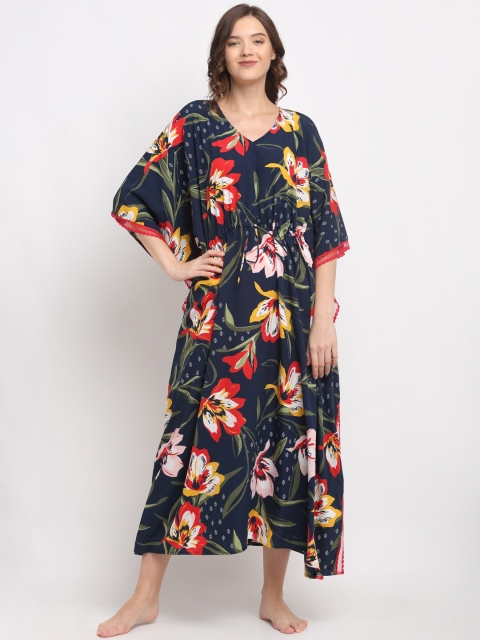 

EROTISSCH Blue Printed Kaftan Nightdress
