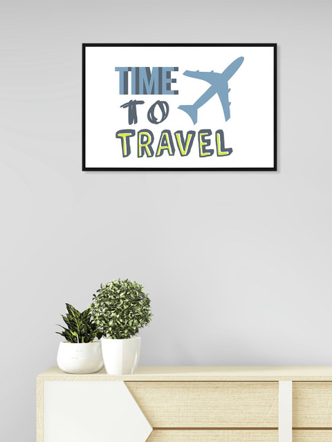 

nest ART Blue & Grey Paper Plane Print Quotes Printed Framed Wall Art