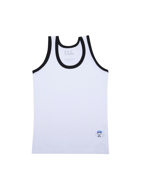 

DChica Boys White Solid Cotton Innerwear Vest